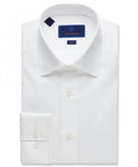 WHITE SUPER FINE TWILL DRESS SHIRT - TRIM FIT