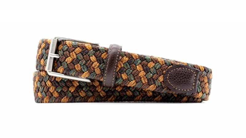 Pine and Brown Multi Braid Belt