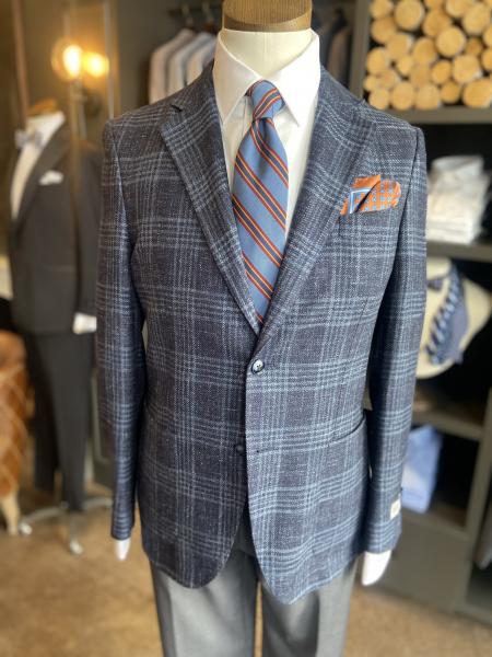 BLUE BLENDS PLAID SPORT COAT