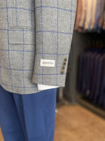 GRAY WITH BLUE WINDOWPANE