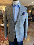 GRAY WITH BLUE WINDOWPANE