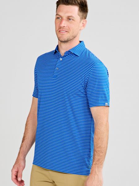 BROOKLINE POLO, BLUE AND ALOE HEATHER