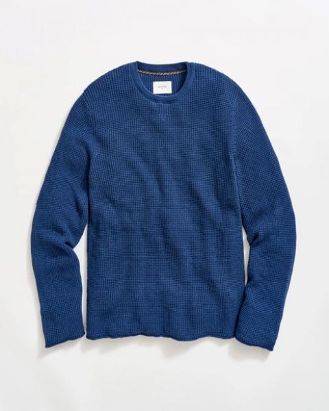 MINI WAFFLE CREW- DENIM BLUE