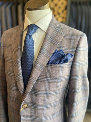 LAVENDER WITH BRONZE AND BLUE PLAID SPORT COAT