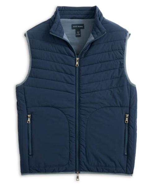 STRETCH NYLON PUFFER VEST, NAVY