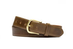 OLIVE LEATHER WITH NAURAL BRASS BUCKLE BELT