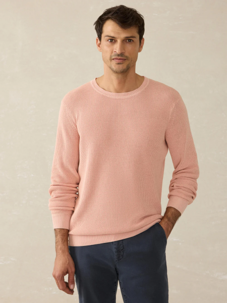 SUNWASHED CREWNECK SWEATER- CORAL DAWN