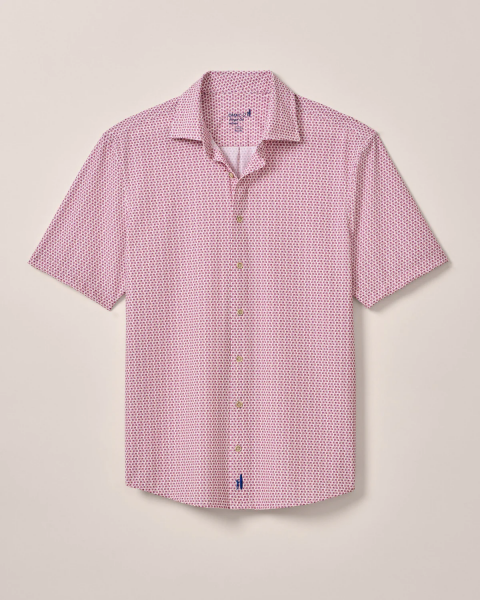 CASPIAN WHITE AND RASPBERRY PRINT SHORT SLEEVE