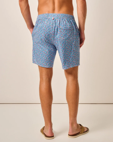 SWIM TRUNK, RED FIN BLUE