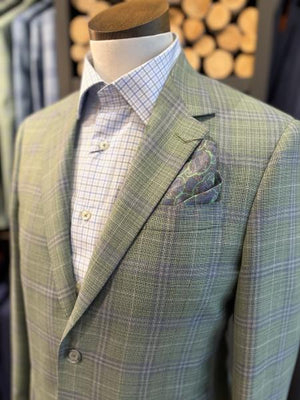 MORNING GREEN AND BLUE PLAID SPORT COAT