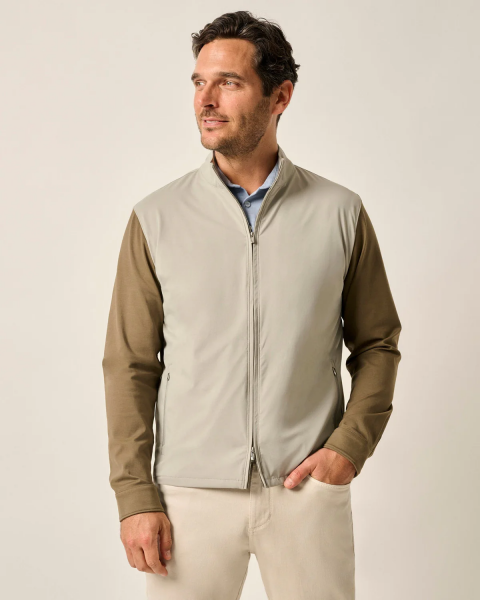 MILANO LIGHTWEIGHT MIXED MEDIA JACKET- KHAKI