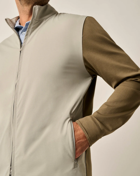 MILANO LIGHTWEIGHT MIXED MEDIA JACKET- KHAKI