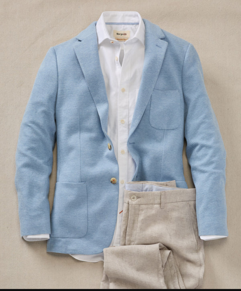 KNITTED BLAZER- LIGHT BLUE