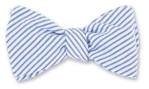 BLUE AND WHITE SEERSUCKER BOWTIE