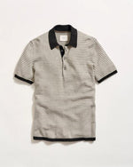 STRIPE SWEATER POLO- TINTED WHITE/BLK