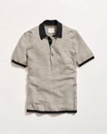 STRIPE SWEATER POLO- TINTED WHITE/BLK