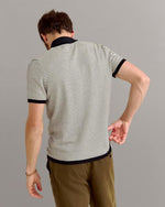 STRIPE SWEATER POLO- TINTED WHITE/BLK