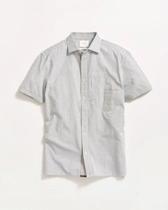 SS SELVEDGE WORK SHIRT- WHITE/CARBON BLUE
