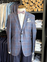 NAVY AND RED PLAID SPORT COAT