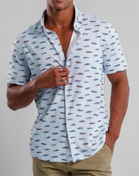 SHORT SLEEVE KNIT PRINTED MIAMI VICE SPEEDERS