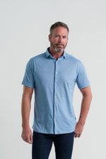 SHORT SLEEVE KNIT PRINTED OVAL GEO