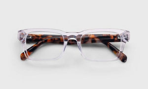 FARE N SQUARE READERS - CLEAR FRONT WITH TIGER TORTOISE TEMPLES