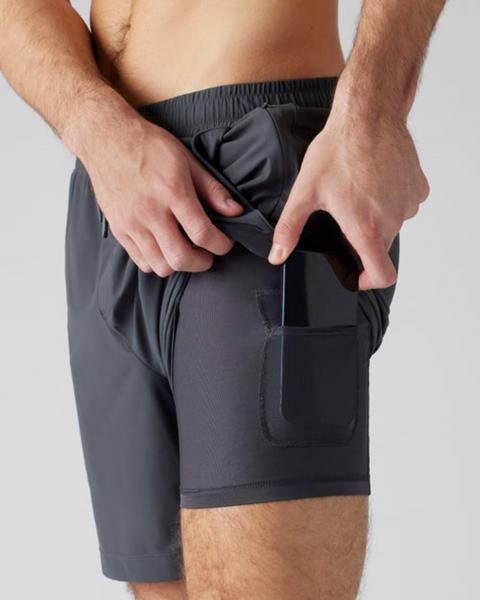 RHONE 7" PURSUIT SHORT LINED, ASPHALT