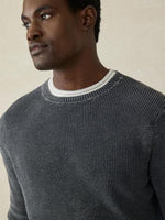 SUNWASHED CREWNECK SWEATER- FADED BLACK