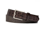 1 3/8" CASHMERE BELT W/ MATTE CAIMAN CROC TABS