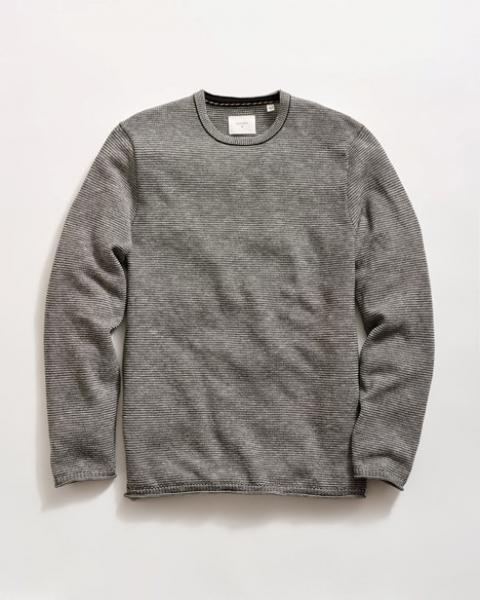 TUCK STRIPE CREW- BLACK