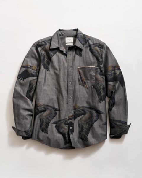 L/S CHAMBRAY PELICAN BUTTON DOWN