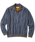 QUARTER-ZIP ARGYLE SWEATER- INDIGO