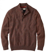 CHENILLE BUTTON MOCK NECK- RUST