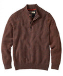 CHENILLE BUTTON MOCK NECK- RUST