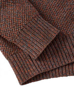 CHENILLE BUTTON MOCK NECK- RUST