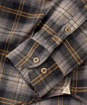 BRUSHED BIG PLAID LS SPORT SHIRT- BROWN