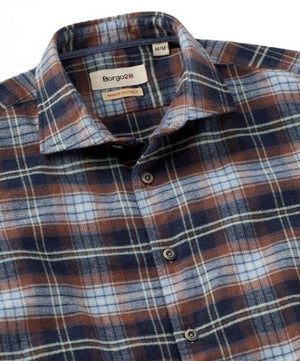 BRUSHED BIG PLAID L/S- MID BLUE