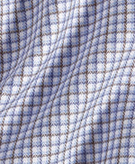 BLUE AND CHOCOLATE HERRINGBONE CHECK - REGULAR FIT