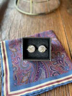 SILVER WATCH MOVEMENT CUFFLINKS