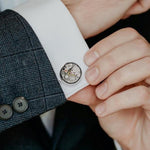 SILVER WATCH MOVEMENT CUFFLINKS