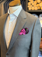 RIVER STONE GREY CHECKED SUIT, THE LABEL