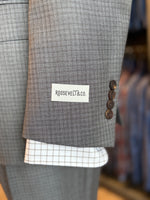 RIVER STONE GREY CHECKED SUIT, THE LABEL