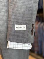 RIVER STONE GREY CHECKED SUIT, THE LABEL