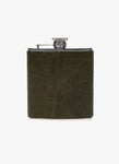 LEATHER WRAPPED FLASK- OLIVE