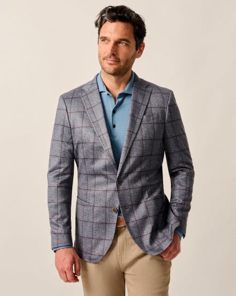 GRAY AND BROWN WINDOWPANE SOFT COAT