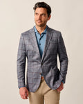 GRAY AND BROWN WINDOWPANE SOFT COAT