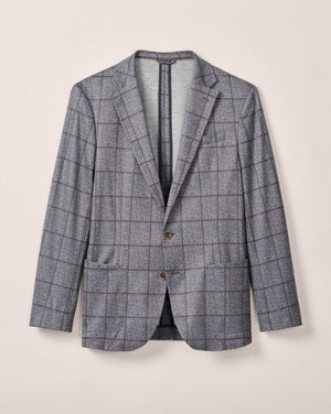 GRAY AND BROWN WINDOWPANE SOFT COAT