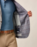 GRAY AND BROWN WINDOWPANE SOFT COAT