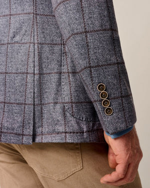 GRAY AND BROWN WINDOWPANE SOFT COAT