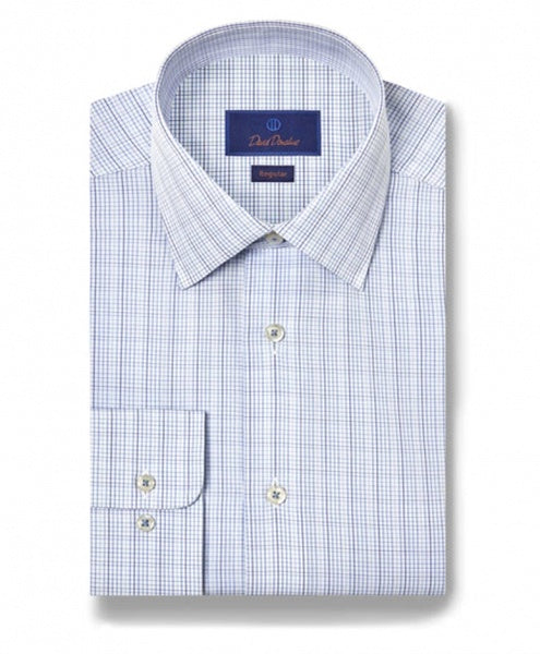 BLUE GRID DRESS SHIRT - REGULAR FIT